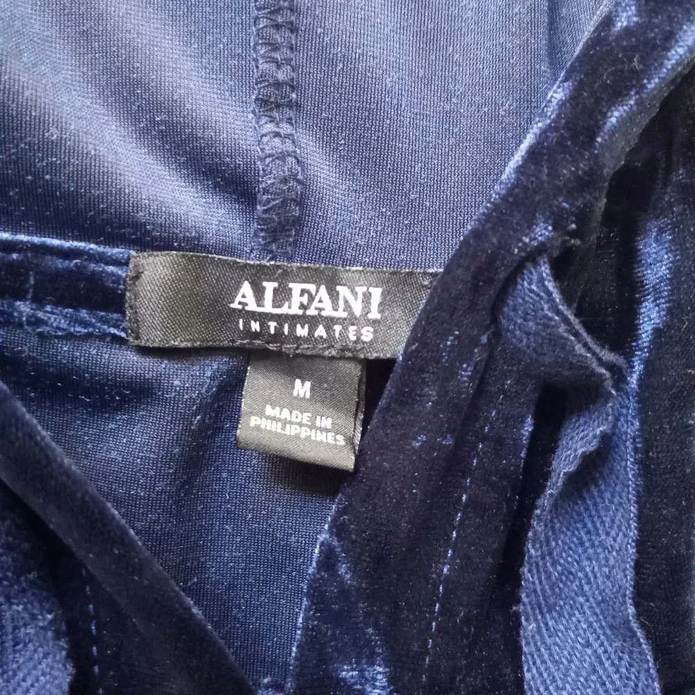 Alfani Velvet Sleep Hoodie Women's Top Blue Size M